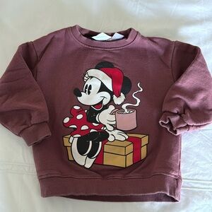 Zara x Disney Size 3-4 years Minnie Mouse and Hot Coco Mauve Sweatshirt